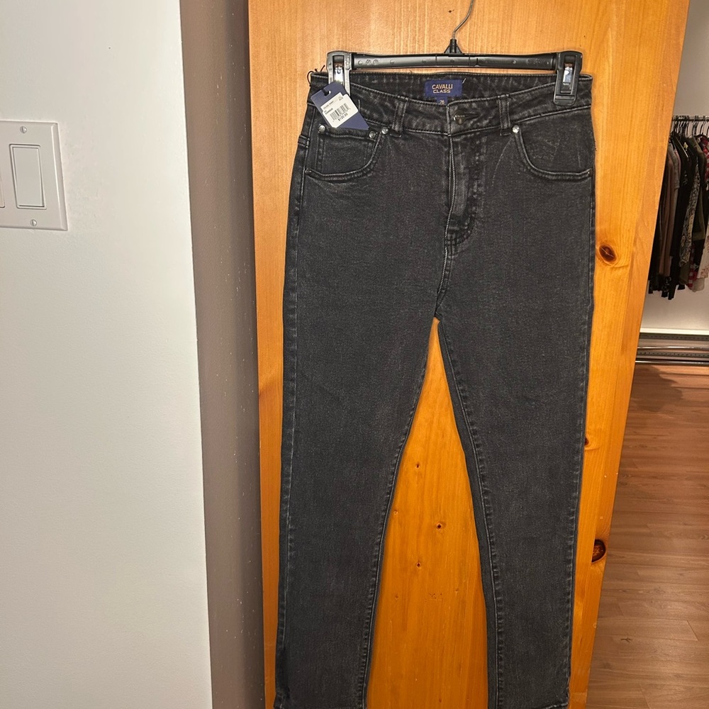 Gorgeous Cavalli Class Black Skinny Cropped Jeans Sleek Fit❤️26